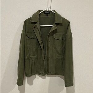 Express Women's Utility Jacket in Olive Green